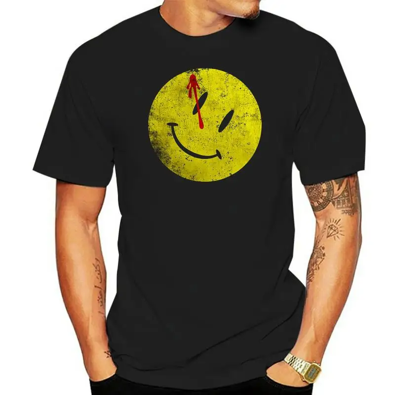 BLOODY BUTTON Tops Tee T Shirt Watchmen Heroes Comedian Comic TV Smile The Movie Men Clothes Tops T-Shirt