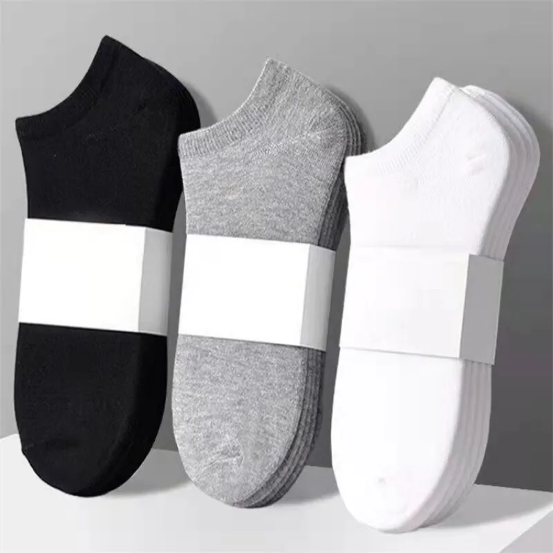 1/5Pairs Men Ankle Socks Solid Color Black White Gray Invisible Breathable Cotton Sports Socks Male Short Socks Women Men Sox