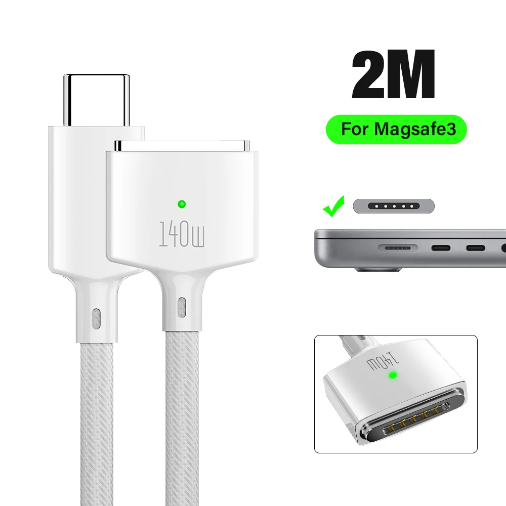 USB Type C to MagSafe3 140W PD 3.1 Fast Charge Magnetic Cable For
