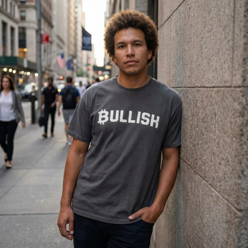 Bullish Bitcoin Crypto style Gift t shirt for Crypto Traders BTC Fan 00% cotton printed Graphic clothes All size tops S-6XL