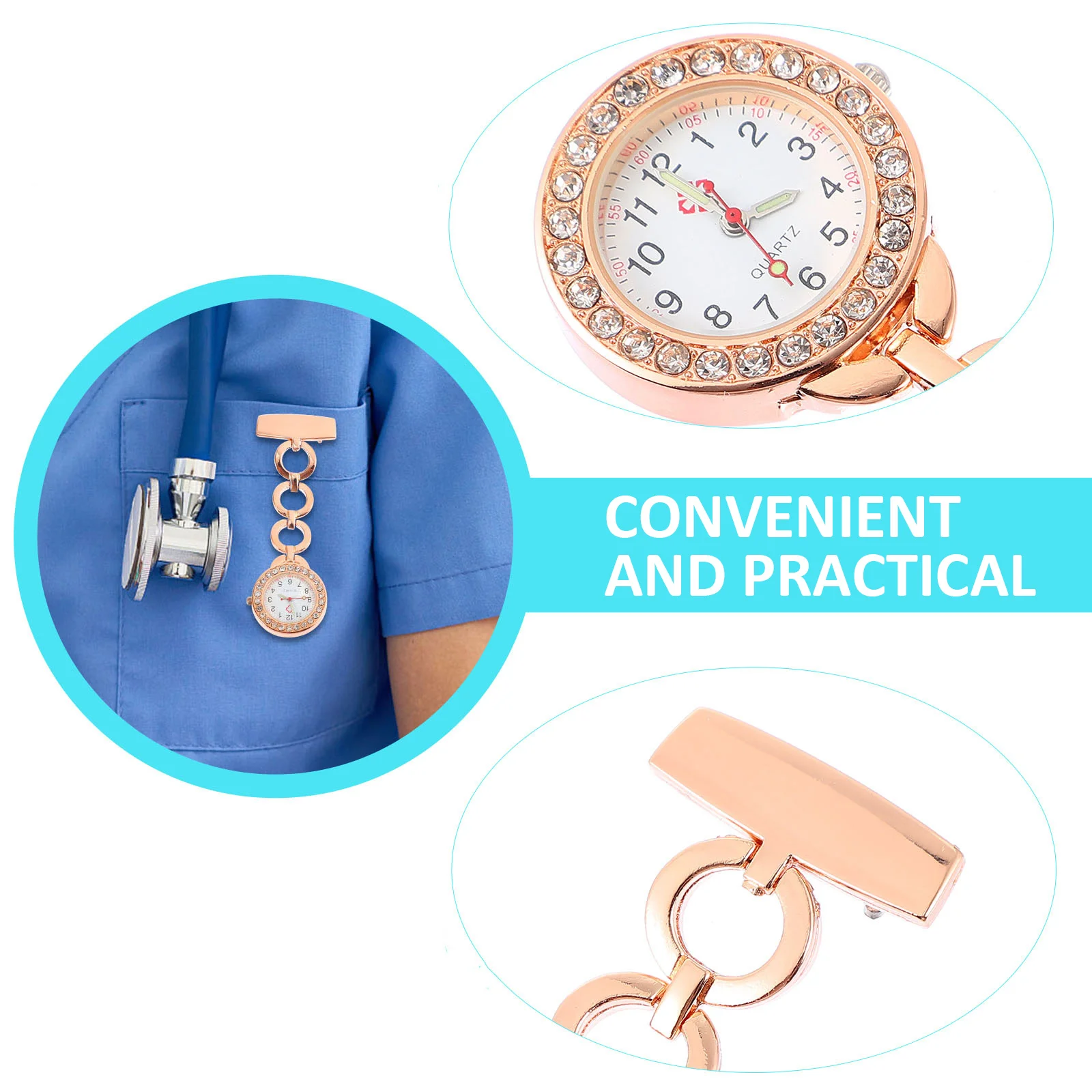 

Nurse Fob Stainless Steel Chest Hanging Watch For Women Nurses Portable Pocket Watch Medical Staff Gift Birthday Present