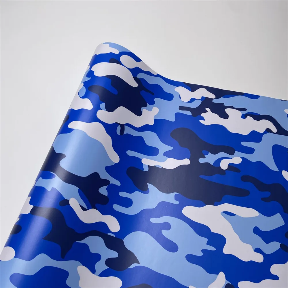 

Self-adhesive PVC Blue Camouflage Vinyl Wrap Car Sticker Decal with Air Release DIY Camo Styling Car Wrapping Foil