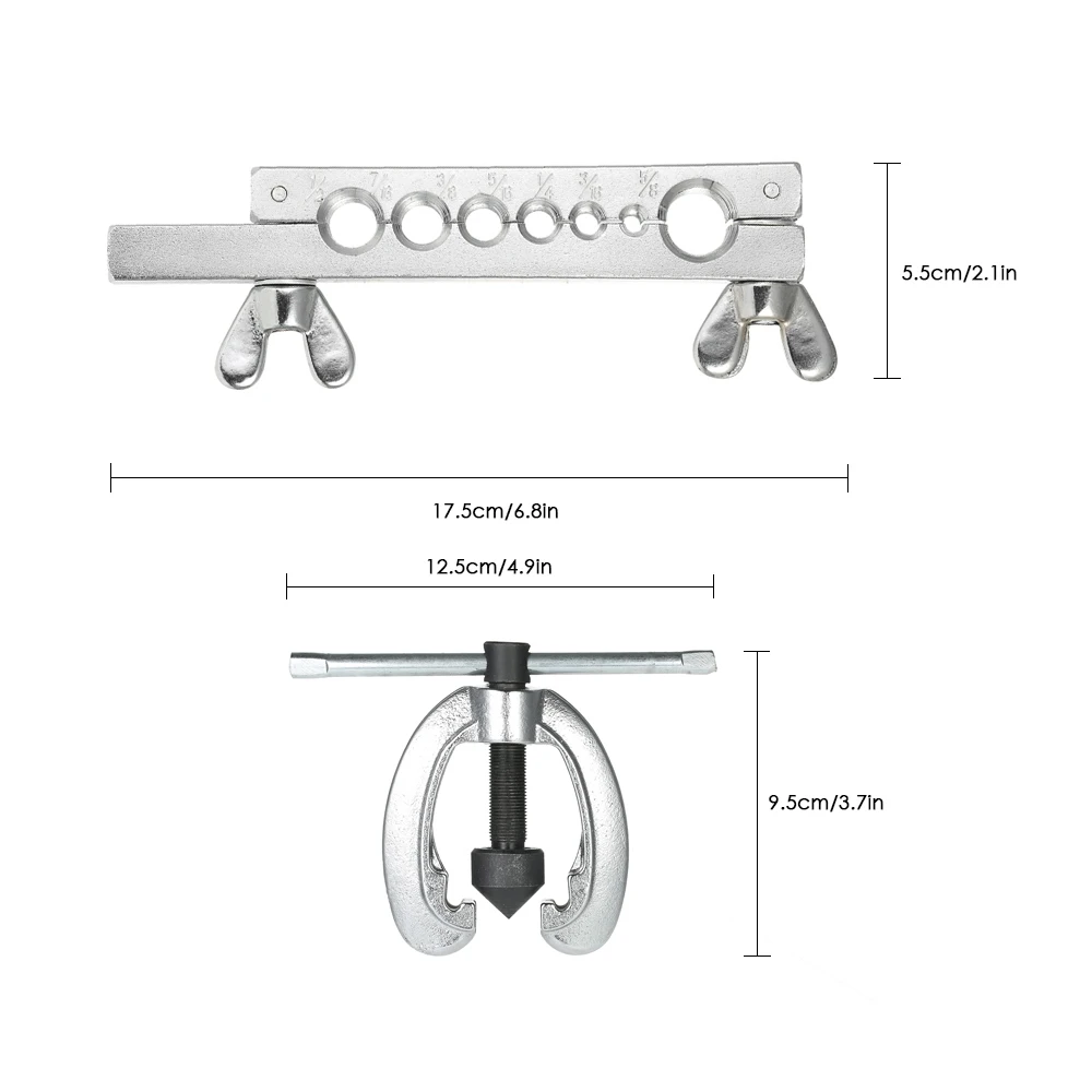 9pcs Double Pipe Flaring Tool Kit Set Tube Bender Pipe Repair Mechanic Brake Plumber Aluminium Copper Brass Flares
