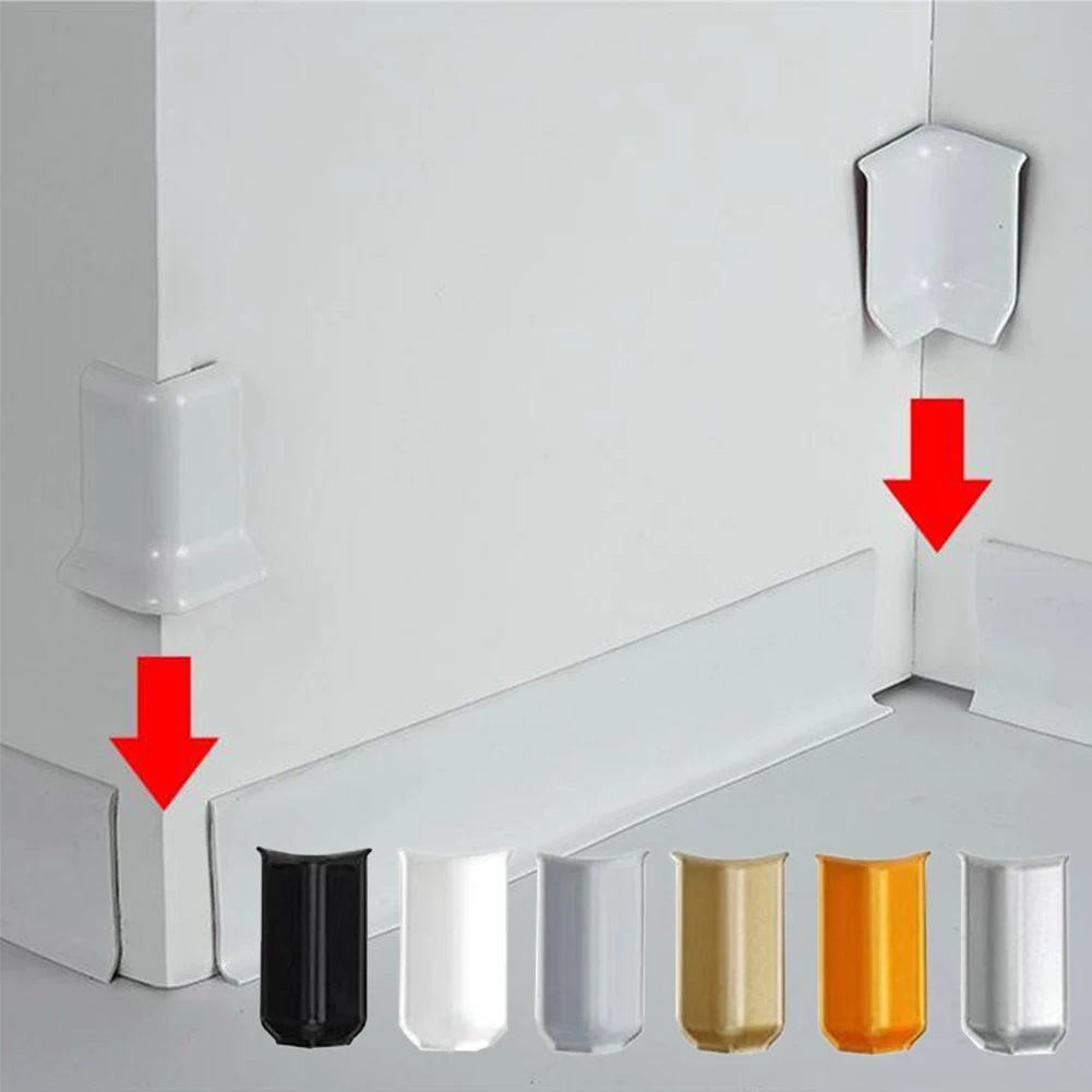 6pcs 82mm Baseboard Corner Blocks Wall Base Corner Trim Wall Corner Decor White Grey Black Inside Outside Corners Connector