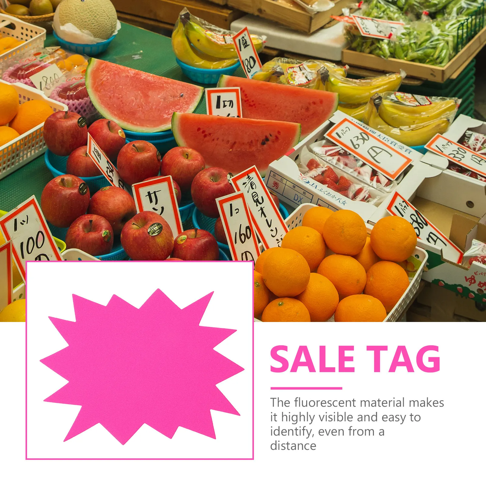 30Pcs Explosion Shape Sale Tags Bright Neon Fluorescent Price Labels for Retail Stores Garage Sales Fundraising Commerce Shop