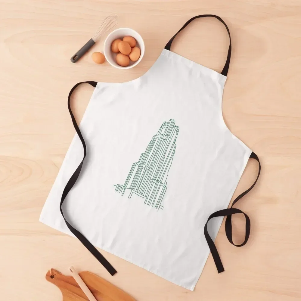 Green Cathy - Cathedral of Learning Apron waiter Kitchen Kitchen Tools Accessories Apron