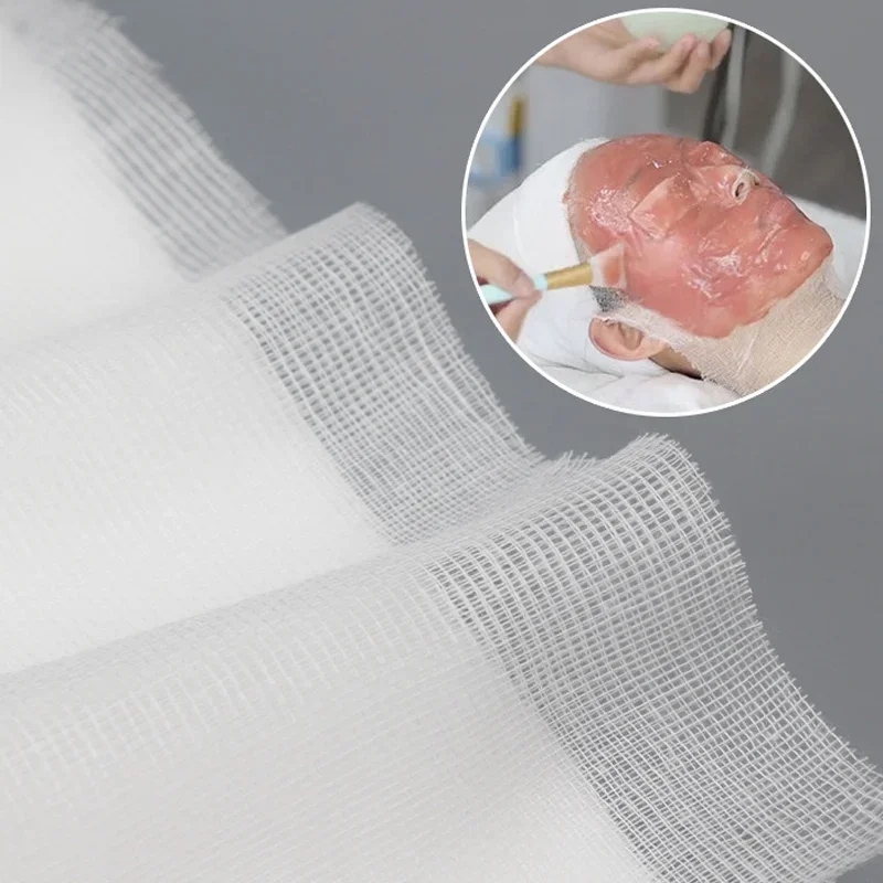 100pcs/bag 25x30cm Soft Disposable Gauze Face Mask Paper Sheet Beauty Salon Special Gauze Absorption Non-Irritating Pure Cotton