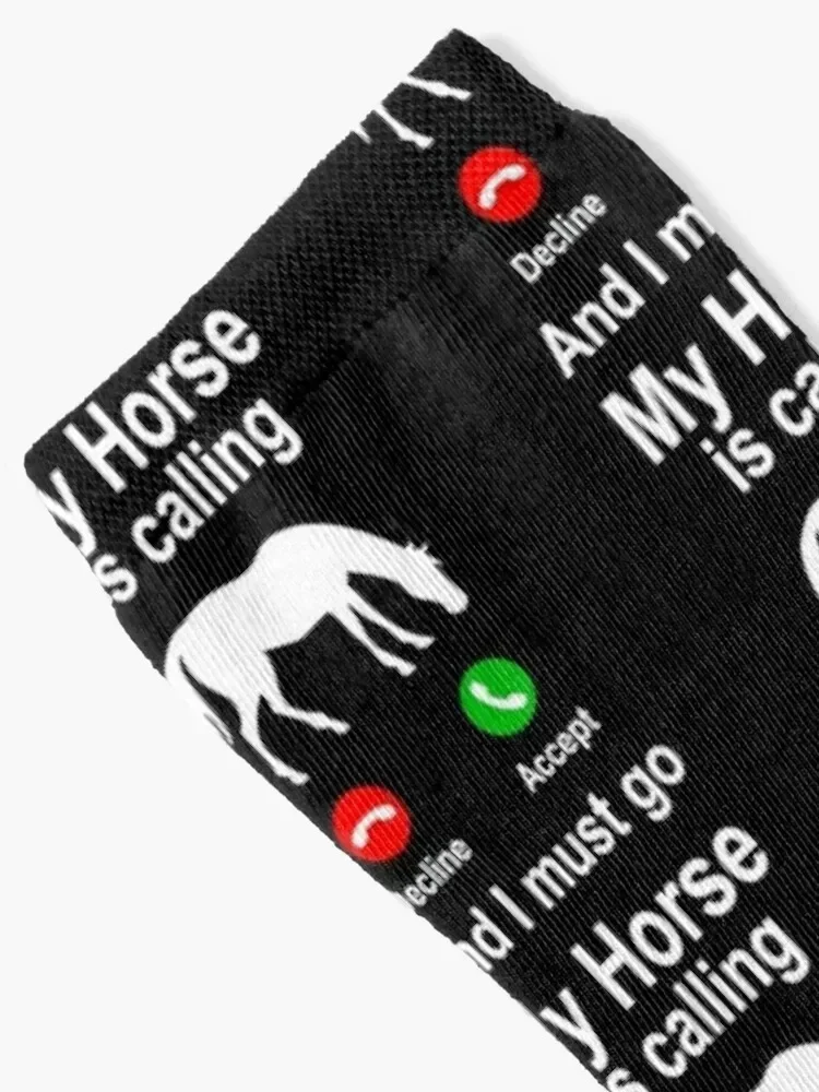 My Horse is calling horses riding animals gift Socks with print hiking Women Socks Men's