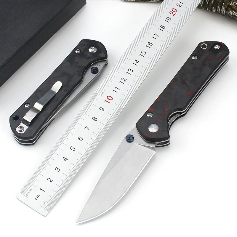 

Outdoor Folding G10 Carbon Fiber Handle 8Cr13Mov Blade EDC Sharp Pocket Knife High Quality Gift Camping Hiking Knife