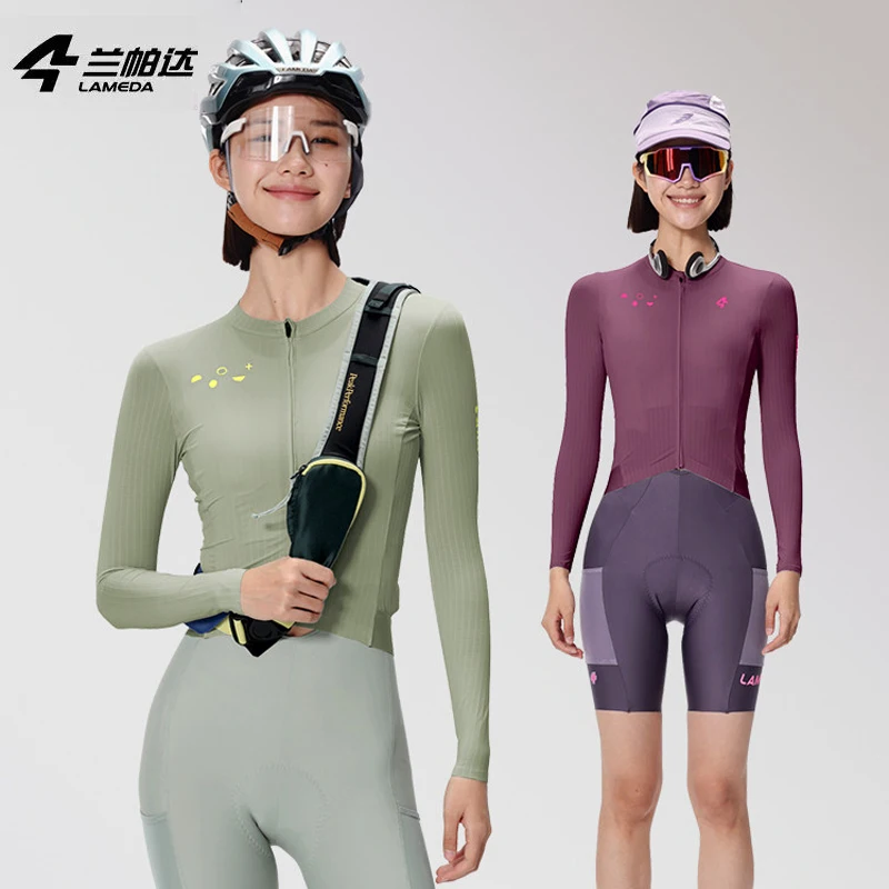 

LAMEDA New Women‘s Long Sleeve Cycling Jersey UPF 50+ Sun Protection Breathable Spring Summer Road Bike Top Roaming Tee Clothing