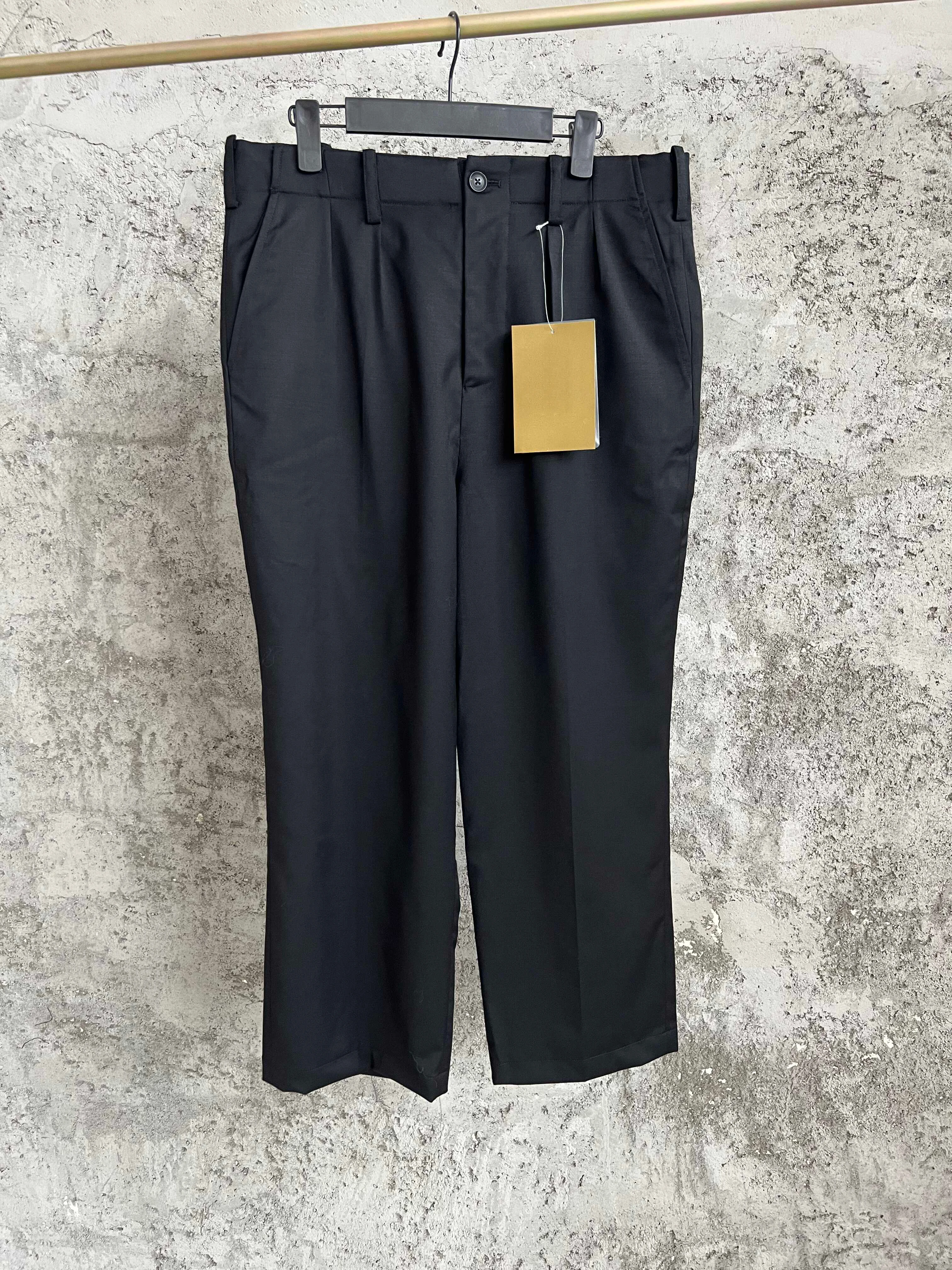 

TOP-YAMAMOTO Japanese loose-fitting Harem pants, mid-waisted men's casual pants, black workwear wool trousers