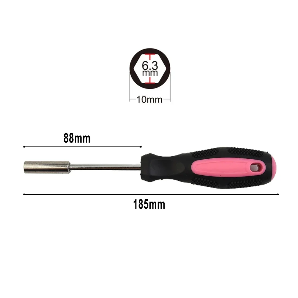 

1/4 Inch 6.35mm Head Screwdriver Handle Hex Drive Red Magnetic Bit Holder Screwdriver Spinner Handle Bit-Holder Ratchet Socket