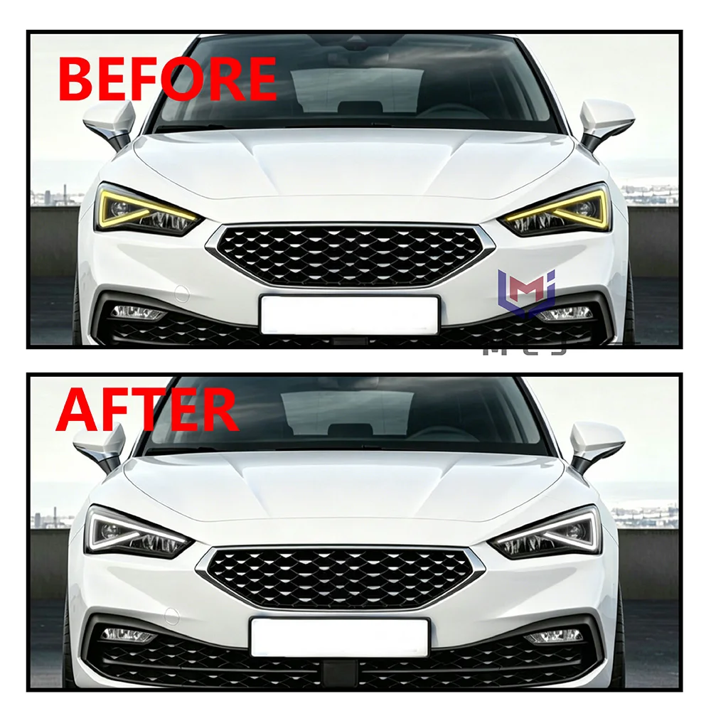 LED Angel Eye Headlight Light Guide Tube & Strip DRL Daytime Running Light Bar Replacement Parts For SEAT LEON 2021-2023 - view 2