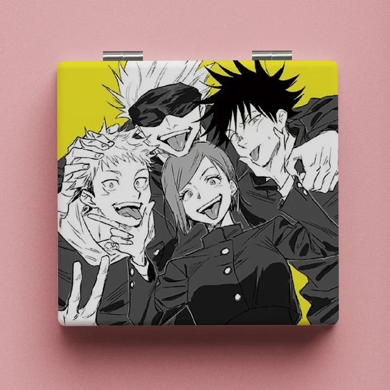 Anime Jujutsu Kaisen Student Folding Mirror Gojou Satoru Inumaki Toge Cosplay Portable Makeup Mirror Dual Purpose Magnifying