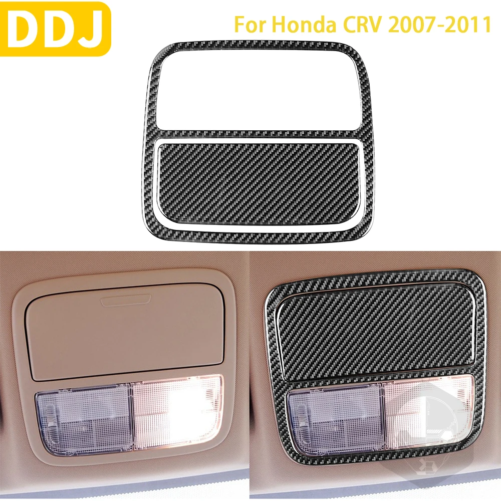 

For Honda CRV 2007-2011 Accessories Car Carbon Fiber Interior Front Reading Lamp Panel Trim Sticker Decoration