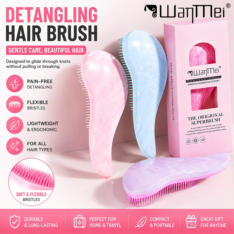 1pcs Detangling Magic Hairbrush Gentle Scalp Massage Comb Soft Anti-static Grooming Smooth Hair Brush Salon Hair Styling Tools