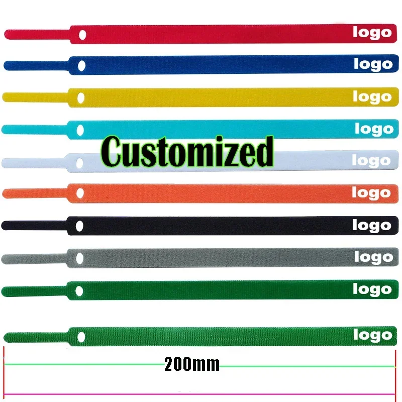 100PCS/LOT 200mm Personalized logo  print your logo on the cable ties  for stick bulcker Belt Bundle Wire Line Strap cord