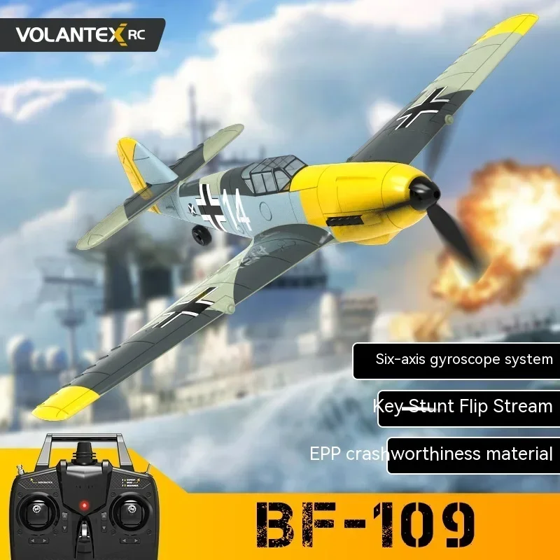 Volantex Bf109 Rc Plane 2.4g Epp Foam Remote Control Fighter 400mm Fixed Wingspan Glider Outdoor Rtf Rc Warbird Airplane Toys