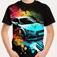 Kids Clothes Boys Tshirt Short Sleeve Stylish Car Racing Graphic T Shirts Children Summer Clothes Casual Streetwear Boys Clothes 4