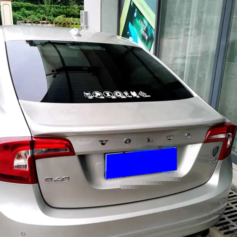 For Volvo S60 T3 T4 T5 S60L Spoiler 2012-2018 High Quality ABS Material Car Rear Spoiler Primer Color Rear Spoiler Trunk Wing