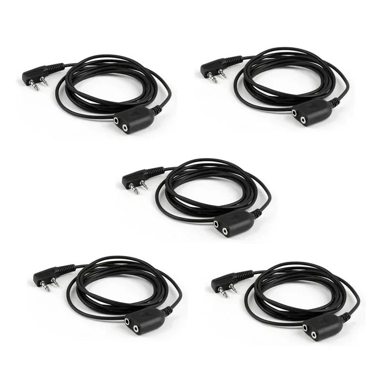 Lot 5pcs K type Speaker Mic Microphone Headset Earpiece Extension Cable Cord for Kenwood TK308 BaoFeng UV-5R PX-777 UVF8D Radio