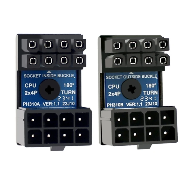 8Pin Graphics Video Card Connector Mainboard CPU 8Pin Power Steering Connector 180 Degree Adapter 8 Pin Power Adapter F19E