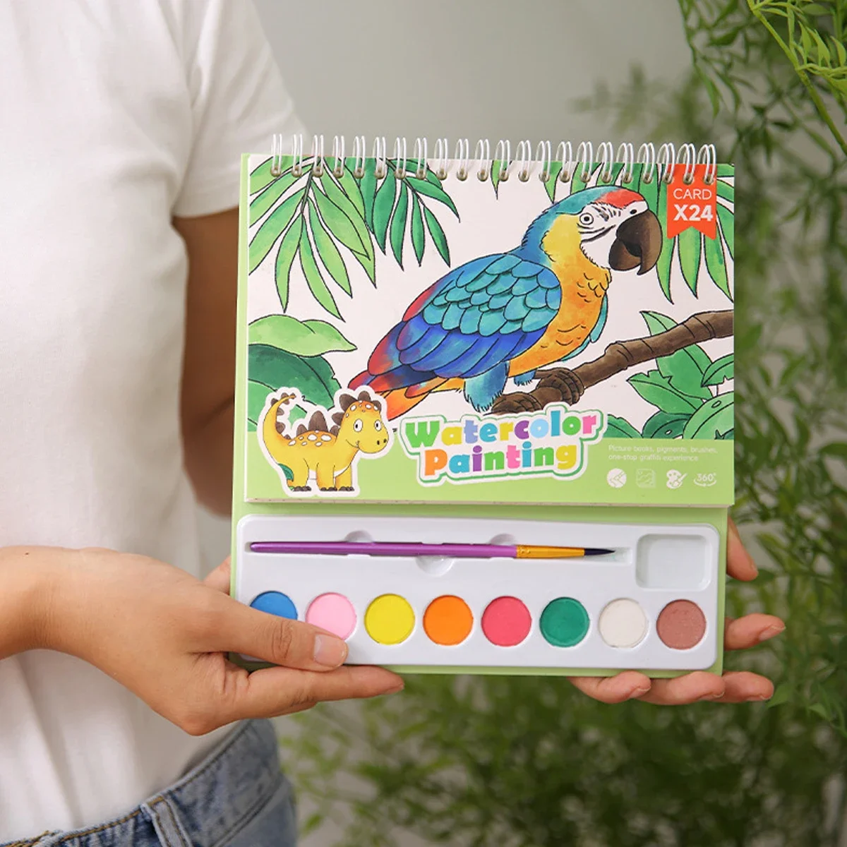 

8-color Children's Watercolor Painting Set Coloring Book DIY Art Painting Book Portable Student Watercolor Painting Toys