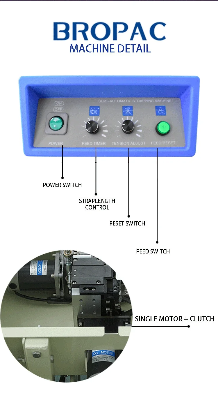 Semi-Automatic Strapping Machine SM10T, PP Belt Box Bundling Band Binding Carton Strapping Packing Machine