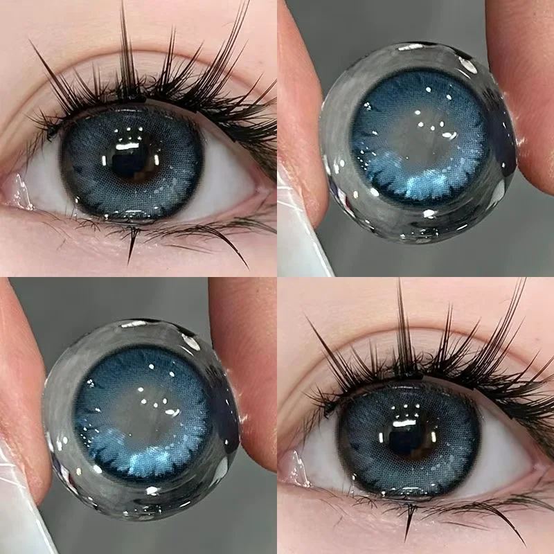 OVOLOOK-1 Pair Super Lenses Colored Contact Lenses for Eyes Big Eye Lenses Special Effects Pupil Blue Eye Color Lenses Myopia