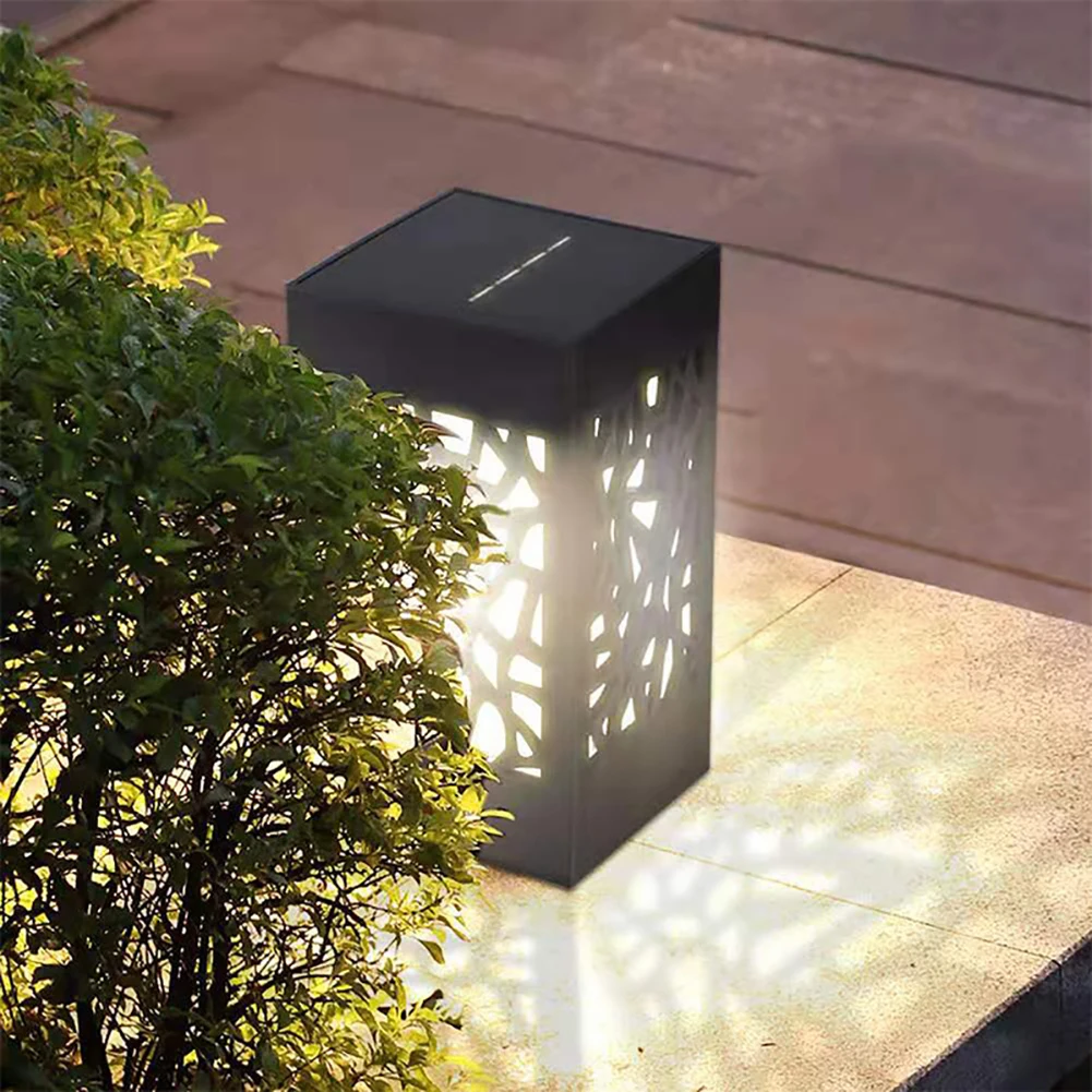 Poste de luz Solar para valla, luces con 2 modos de luz, impermeable IP65, 350LM, ángulo de haz de 180 °, Cuadrado para exteriores