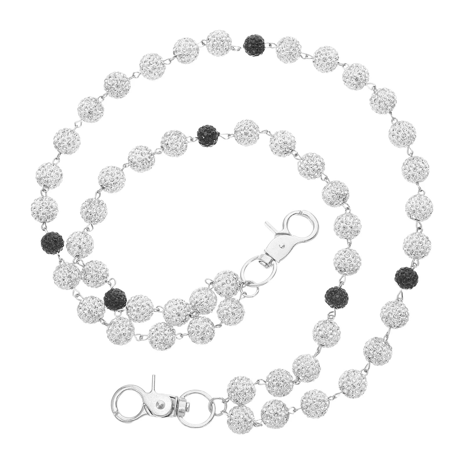 Fashionable Clay Rhinestone Waist Chain for Women Adjustable Pants Chain Lightweight Waist Jewelry Casual Dresses
