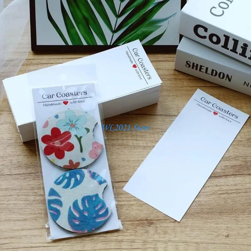 G5GC 100 PCs Car Coasters Display Karten Leere Divider -Karte mit Verpackungstaschen Auto Packaging zum Verkauf
