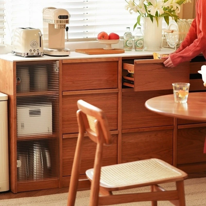Slate, side cabinet, cherry wood color, storage, wine cabinet, living room, kitchen cabinet, storage