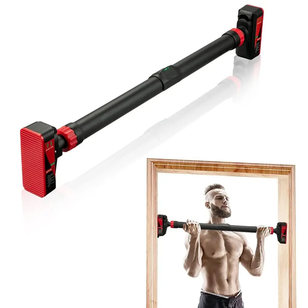 Pull Up Bar for Doorway, Strength Pull-Up Bars, Adjustable Width Chin-Up Bar for Home Gym, No-Screw, No Installation Required, with Level Meter, Max Load 440 Lbs,Upper Body Strength Training image 6