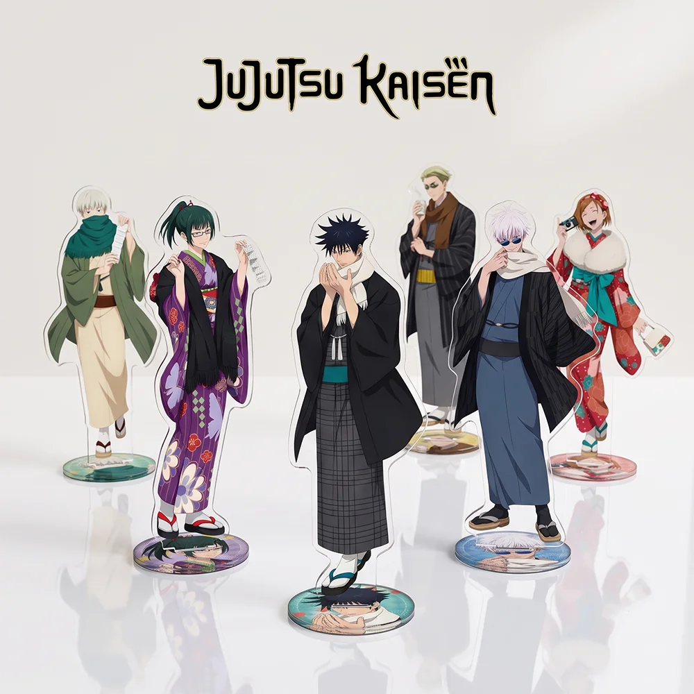 Jujutsu Kaisen 5th Anniversary Reproduction Version Kimono Double Sided Acrylic Stand Cute Keychain 2026 New Desk Decor Fan Gift