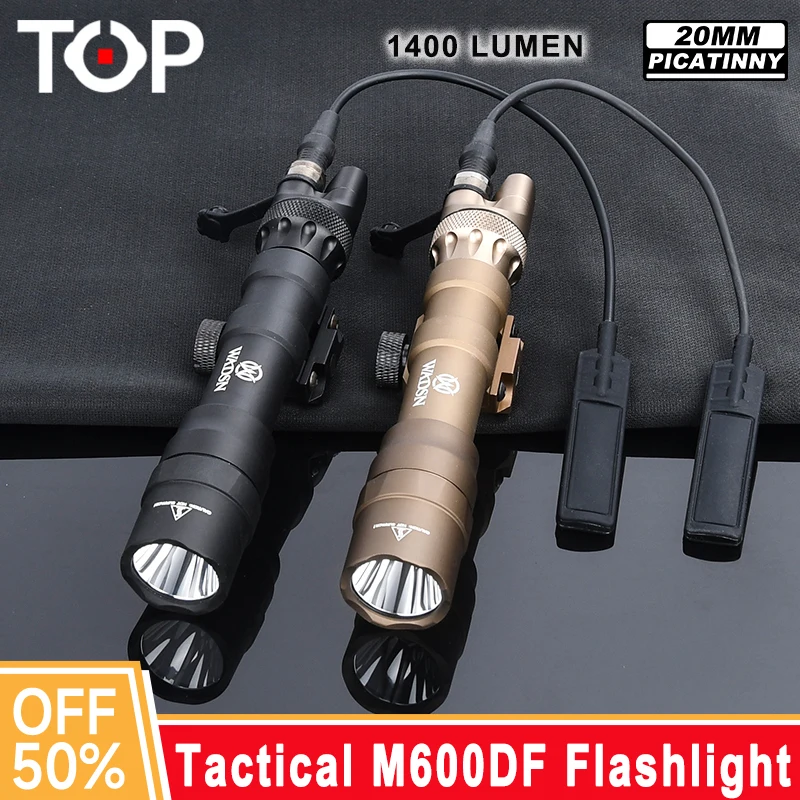 Tactical M600DF Wadsn Flashlight 1400lumen High Power M600 Scout Light Metal DS07 Remote Pressure Switch Hunting Weapon light