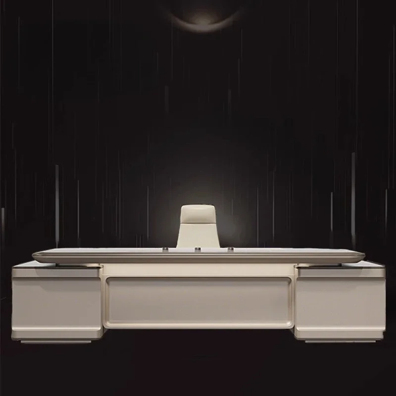 K Solid wood desk president table light luxury paint high-end high-end boss office desk and chairs