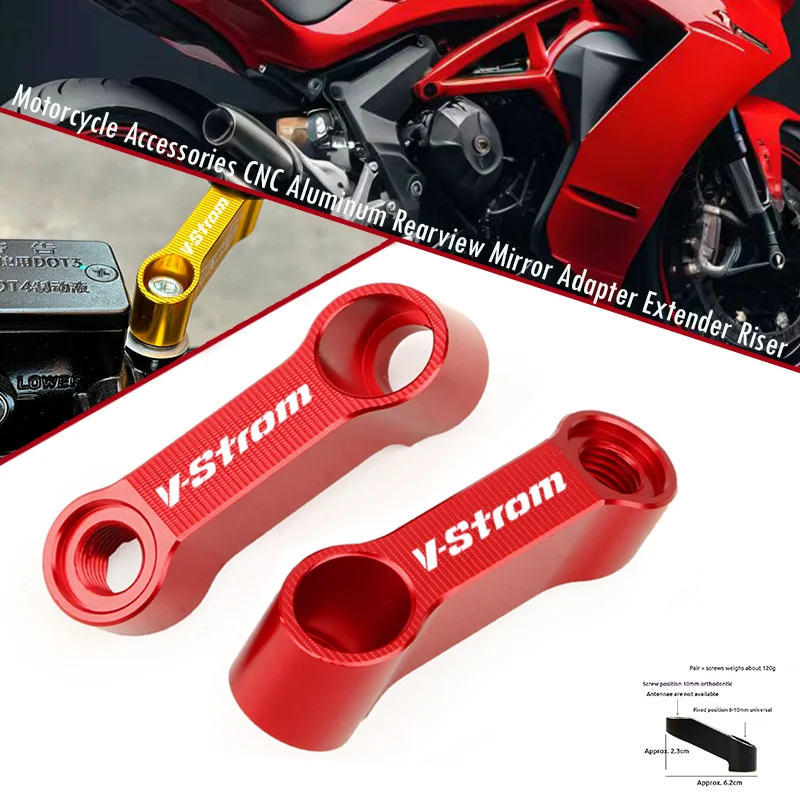 For SUZUKI V-strom 650 800DE Vstrom 1000 250 1050 XT DL650 Vstrom650 Motorcycle Riser Extension Bracket Rearview Mirror Extend