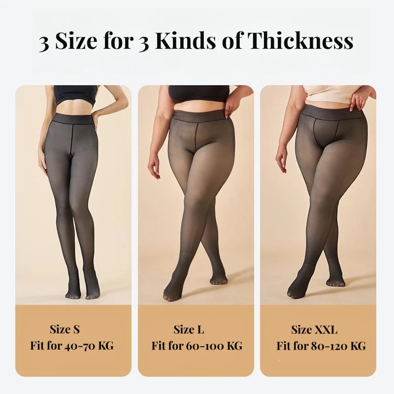 DOIAESKV Plus Size Warm Women Fleece Tight Autumn Winter Thick Pantyhose High Waist Female Stretchy Skinny Thermal Stocking