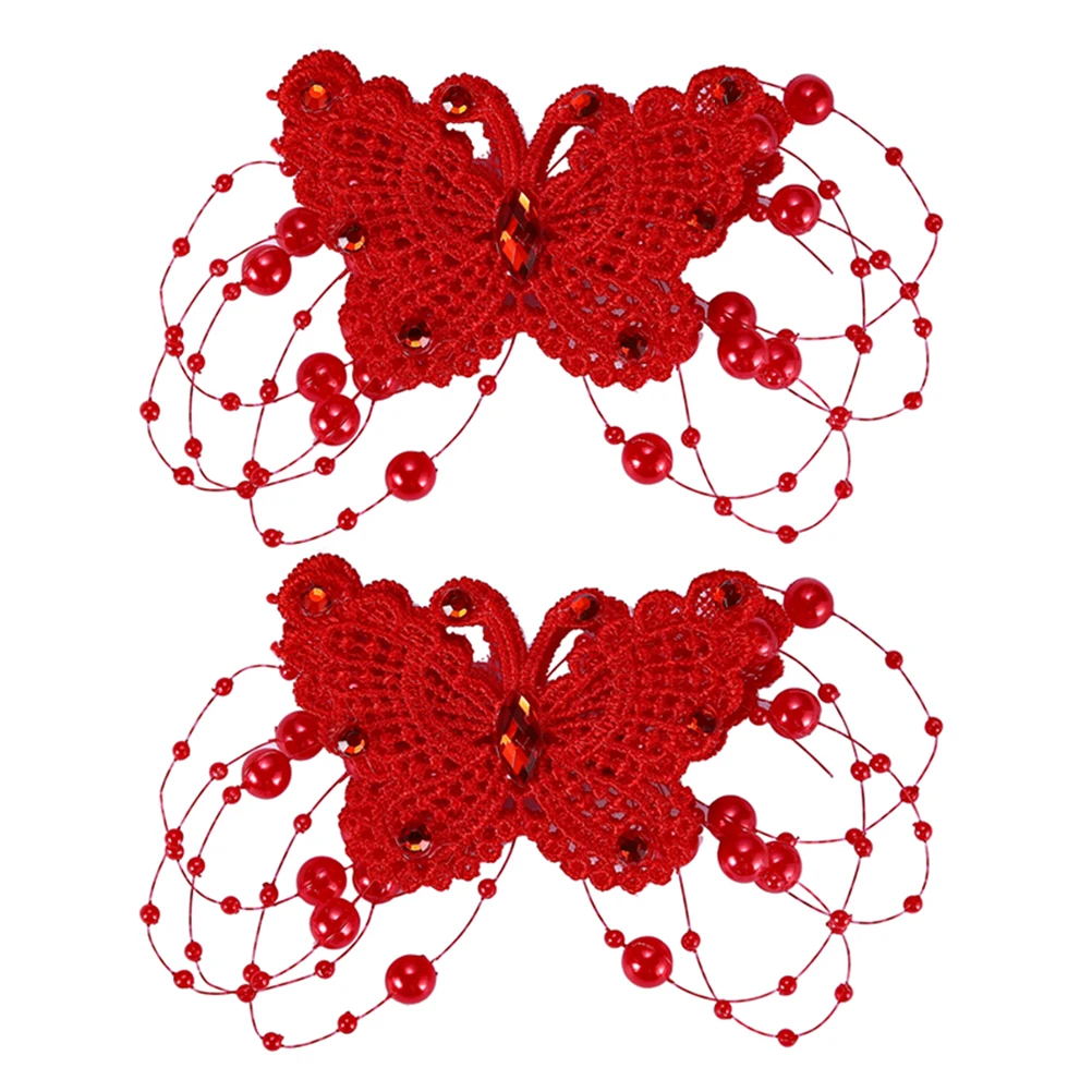 

1 Pair Gorgeous Bride Headpiece Elegant Hair Clip Costume Accessories Design for Women Prom Special Party Decoration