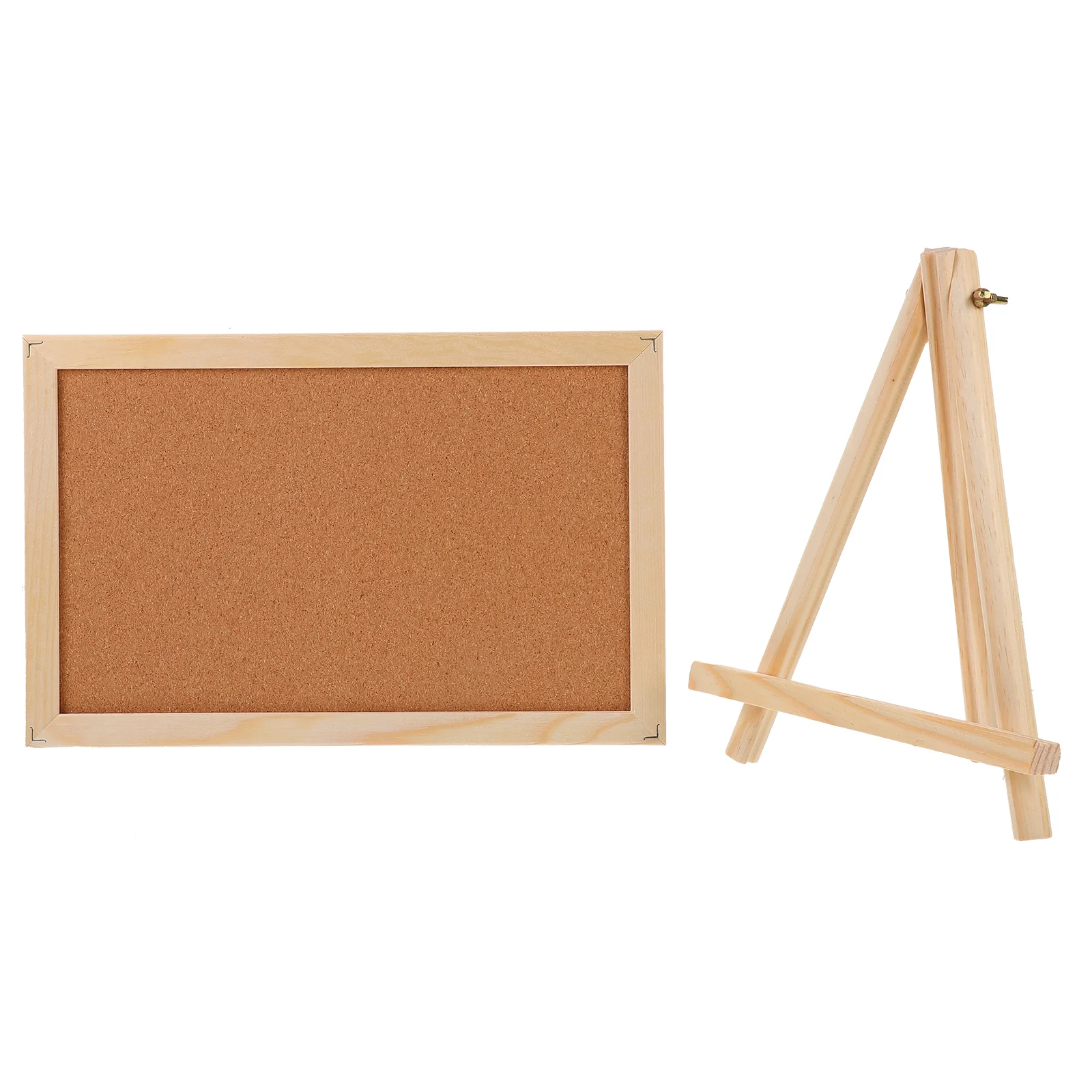 Cork Board Wooden Frame Monitor Stand for Desk Decorative Hanging Pin Pine Display Tripod Holder