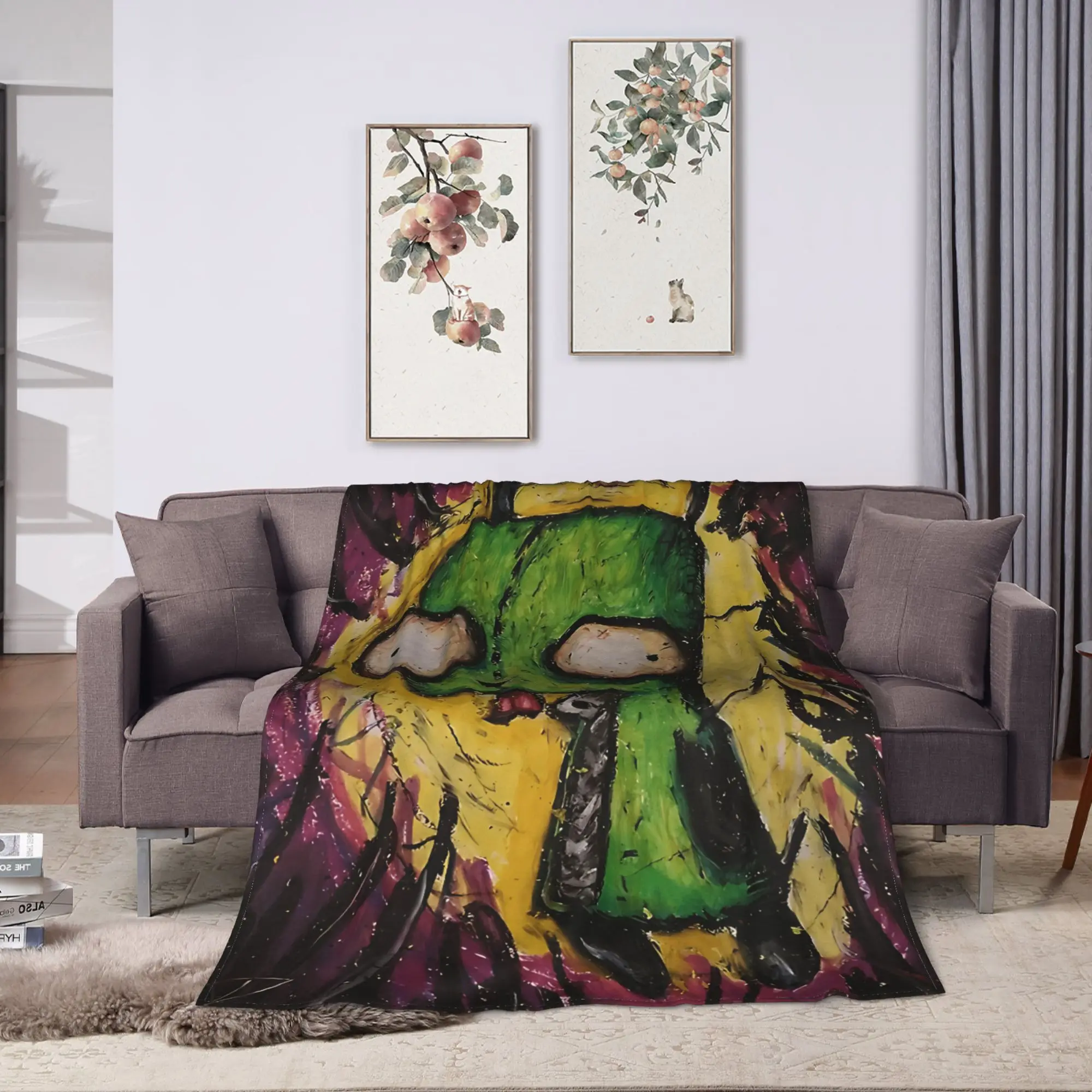 Invader Zim oil Blanket  Warm Soft Novelty Plush Throw Blanket For Home Decor Travel Office Flannel Bedspread Bed Cover