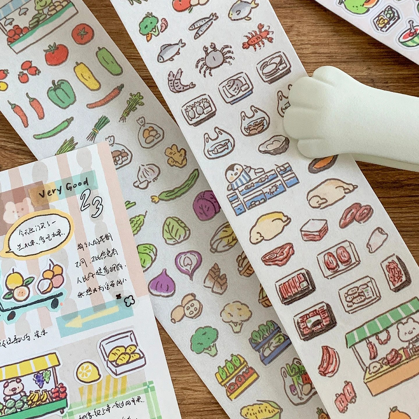ZZOTON Fruit and Vegetable Location Decoration Washi Writing Paper Sticker DECO
