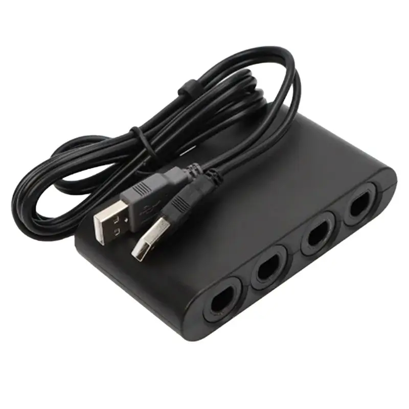 Y44A 4 for Ports GameCube GC Controller USB Adapter for Switch/for Wii U/PC, Game Converter Handle Adapter, Plug and Play