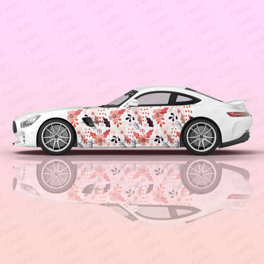 

Colorful Flower Doodle Graffiti Pattern Car Body Stickers Itasha Vinyl Car Side Decal Sticker Car Body Sticker Car Decor Sticker