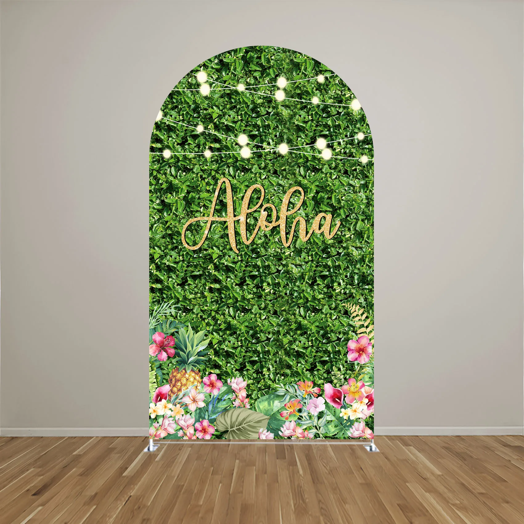 Aloha Arch Backdrop Cover Elastic Fabric Summer Birthday Party Decorations Background,Bilayer Cloth GX-2258