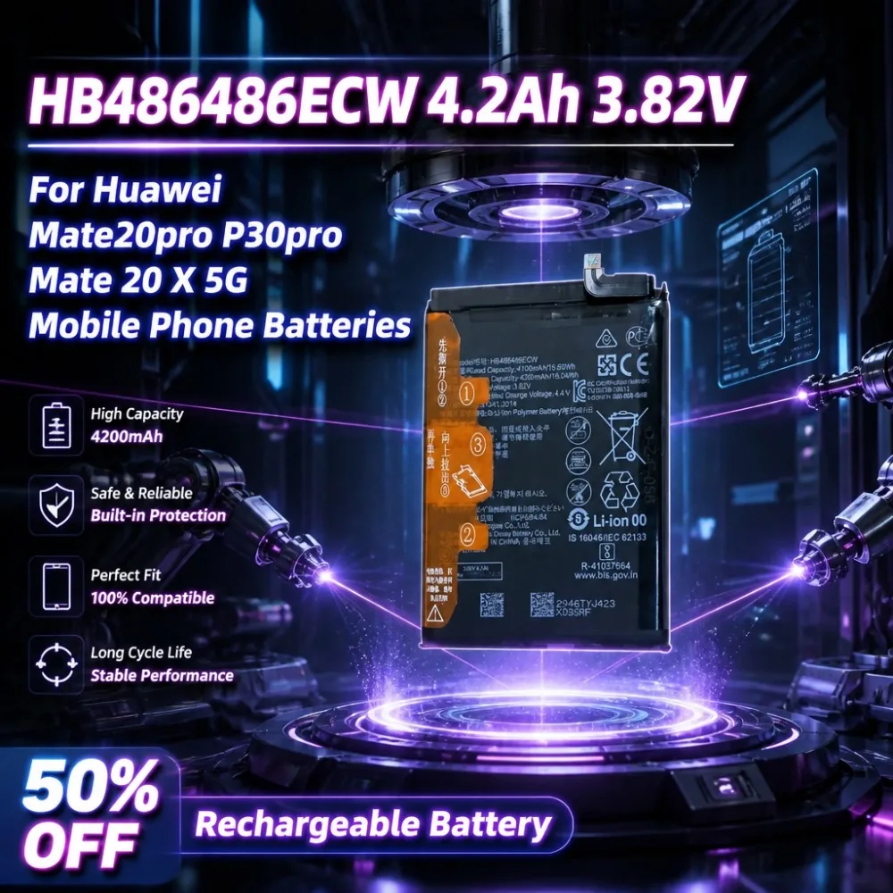 Fast Shipping HB486486ECW 4200mAh 3.82V Replacement Battery For Huawei Mate20pro P30pro Mate 20 X 5G Mobile Phone Batteries