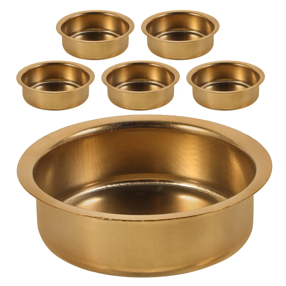 6Pcs Metal Tealight Tins Votive Holders Incense Burner Cup Elegant Design Stainless Steel for Wedding Table Decor
