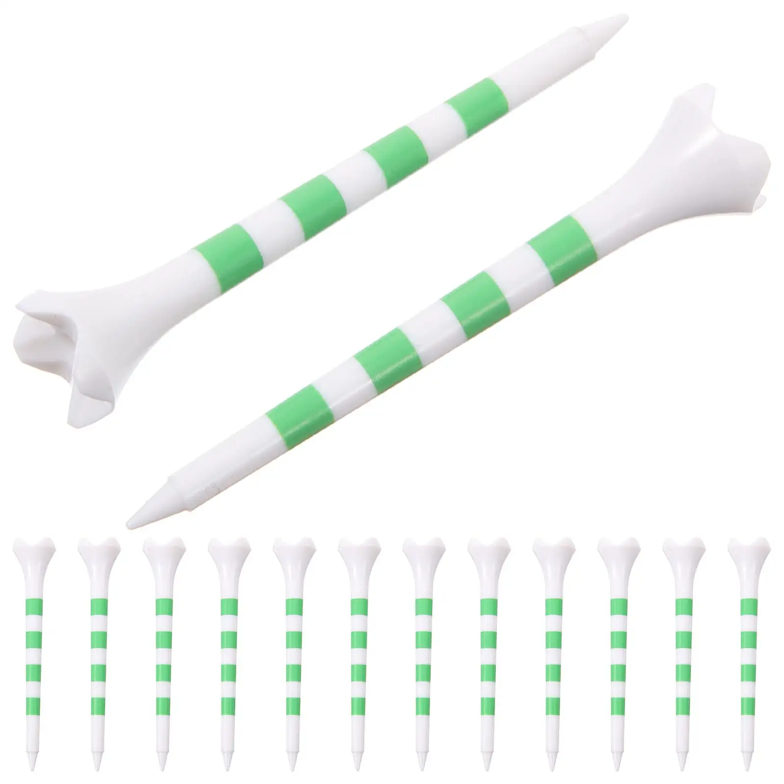 20 Pcs Golf Tees Professional Plastic Ball Holders 70mm 83mm Green Color Durable Reusable Golf Supplies Accessories