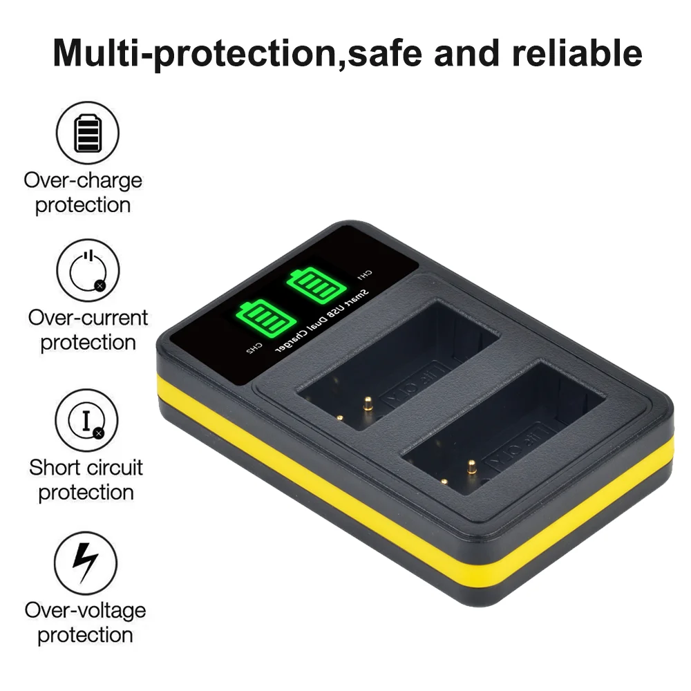 شاحن USB مزدوج LED مع منفذ من النوع C لبطارية PS-BLN1 BLN-1 BCN-1 وقلم Olympus OM-D E-M1 OM-D E-M5 E-P5 OM-D E-M5 II